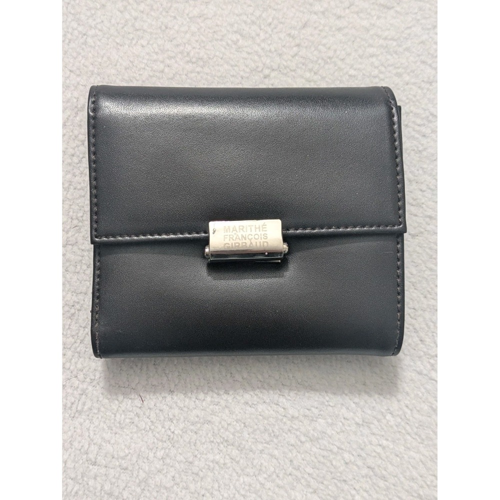 Marithe Francois Girbaud Classic Logo Trifold Wallet Brown‎ Leather